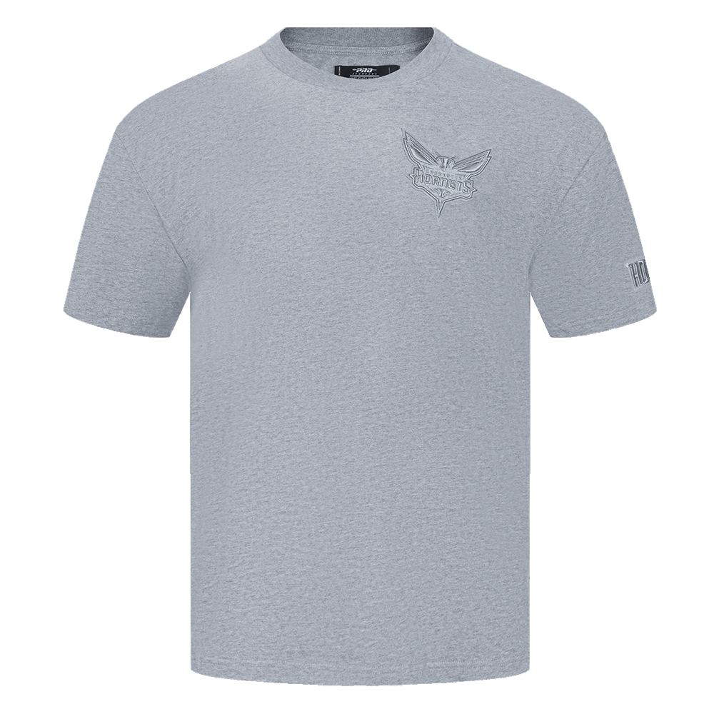 NBA CHARLOTTE HORNETS NEUTRAL T-SHIRT À ÉPAULES TOMBANTES POUR HOMME (GRIS CHINÉ FONCÉ)