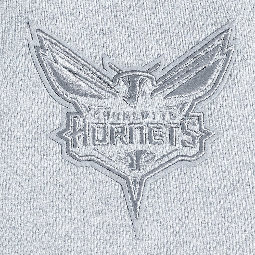 NBA CHARLOTTE HORNETS NEUTRAL T-SHIRT À ÉPAULES TOMBANTES POUR HOMME (GRIS CHINÉ FONCÉ)