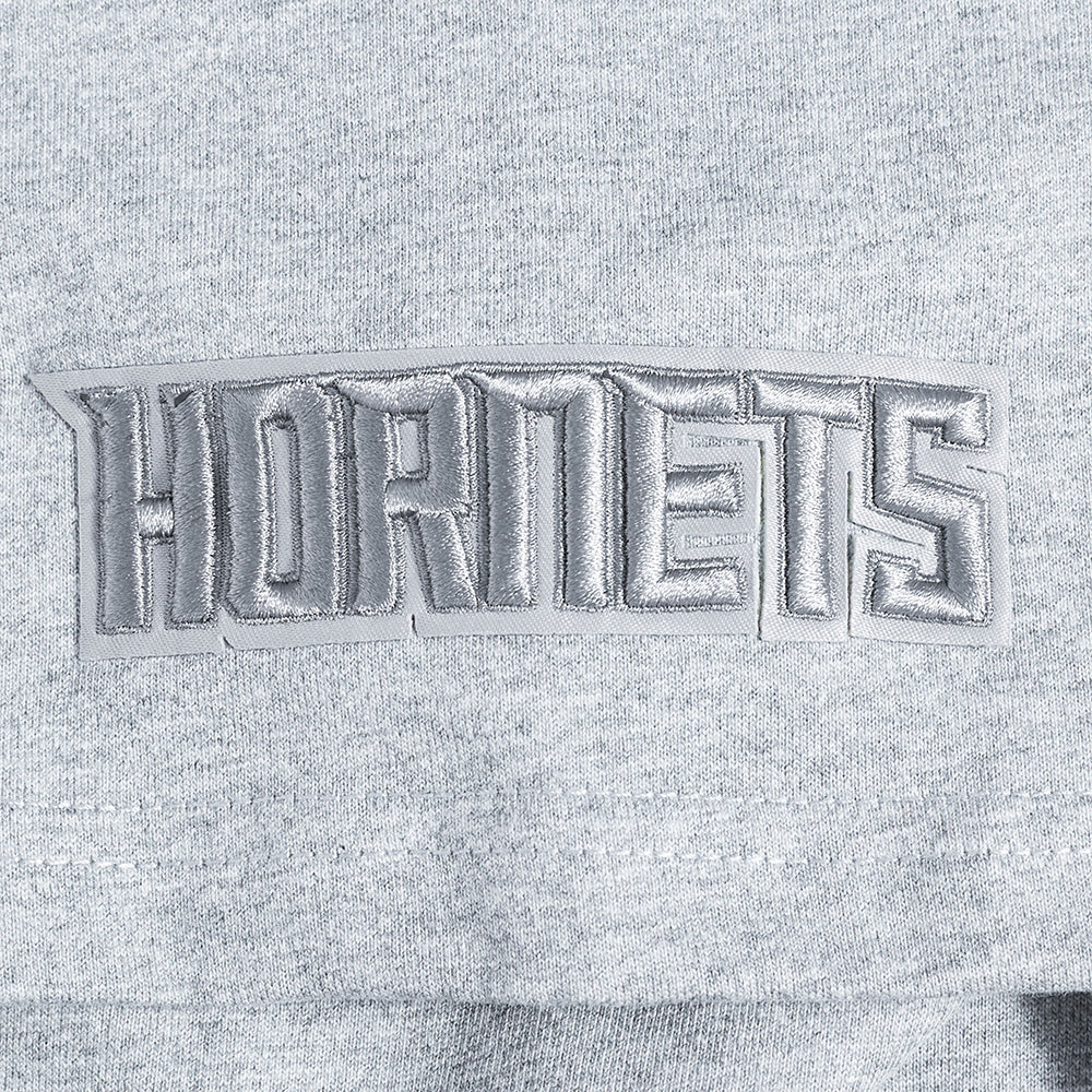 NBA CHARLOTTE HORNETS NEUTRAL T-SHIRT À ÉPAULES TOMBANTES POUR HOMME (GRIS CHINÉ FONCÉ)