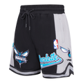 NBA CHARLOTTE HORNETS SCRIPT TAIL SHORT EN MAILLE DOUBLE 2.0 POUR HOMME (NOIR/GRIS)