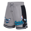 NBA CHARLOTTE HORNETS SCRIPT TAIL MEN'S DOUBLE KNIT 2.0 SHORT (GRAY/BLACK)