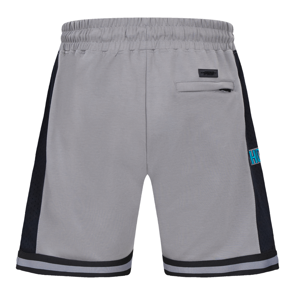 NBA CHARLOTTE HORNETS SCRIPT TAIL MEN'S DOUBLE KNIT 2.0 SHORT (GRAY/BLACK)