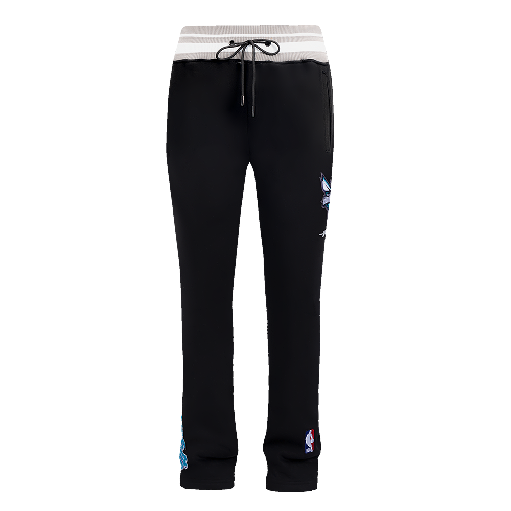 NBA CHARLOTTE HORNETS SCRIPT TAIL MEN'S RIB FLEECE SWEATPANT (BLACK/GRAY)