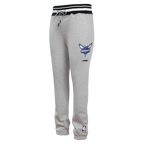 NBA CHARLOTTE HORNETS SCRIPT TAIL MEN'S RIB FLEECE SWEATPANT (HEATHER GRAY/BLACK)