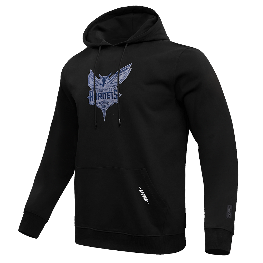 NBA CHARLOTTE HORNETS VARSITY BLUES MEN'S PO HOODIE (BLACK)