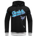 NBA CHARLOTTE HORNETS SCRIPT TAIL CHANDAIL À CAPUCHON EN MOLLETON CÔTELÉ POUR HOMME (NOIR/GRIS)