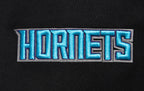 NBA CHARLOTTE HORNETS SCRIPT TAIL CHANDAIL À CAPUCHON EN MOLLETON CÔTELÉ POUR HOMME (NOIR/GRIS)