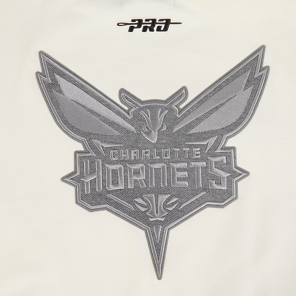 NBA CHARLOTTE HORNETS REVERSE FRENCH TERRY MEN'S DROP SHOULDER FLC CREWNECK (EGGSHELL)