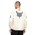 NBA CHARLOTTE HORNETS REVERSE FRENCH TERRY MEN'S DROP SHOULDER FLC CREWNECK (EGGSHELL)