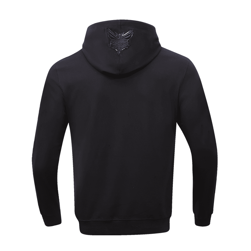 NBA CHARLOTTE HORNETS TRIPLE BLACK MEN'S PULLOVER HOODIE (TRIPLE BLACK)