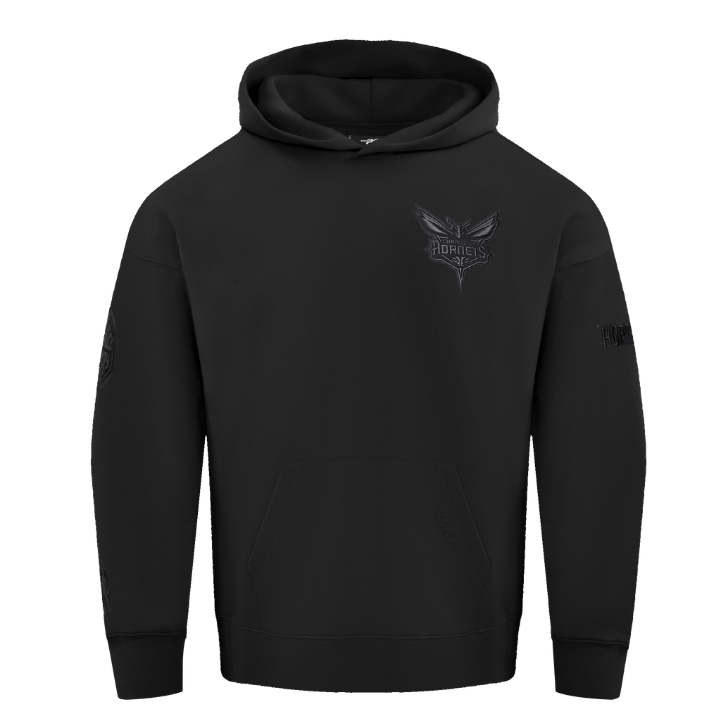 NBA CHARLOTTE HORNETS NEUTRAL CHANDAIL À CAPUCHON À ÉPAULES TOMBANTES POUR HOMME (NOIR)
