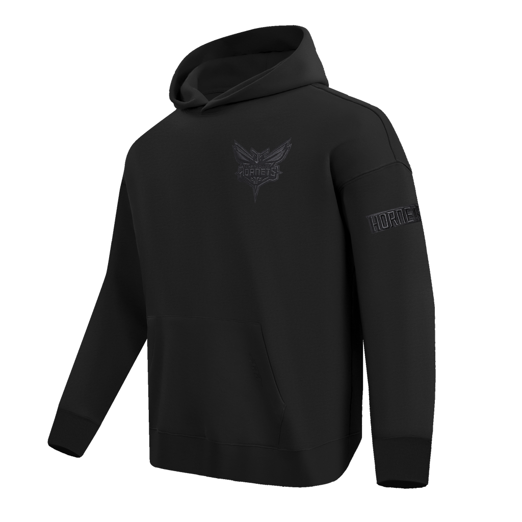 NBA CHARLOTTE HORNETS NEUTRAL CHANDAIL À CAPUCHON À ÉPAULES TOMBANTES POUR HOMME (NOIR)