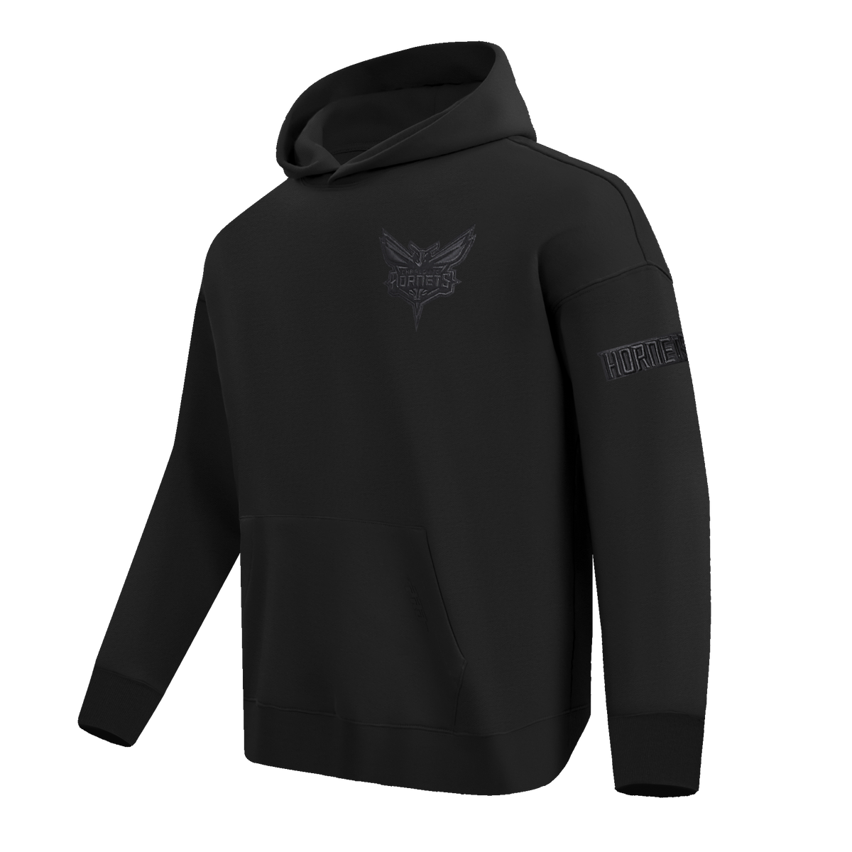 NBA CHARLOTTE HORNETS NEUTRAL CHANDAIL À CAPUCHON À ÉPAULES TOMBANTES POUR HOMME (NOIR)