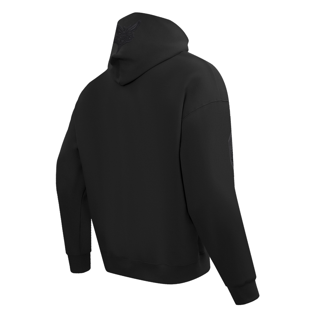 NBA CHARLOTTE HORNETS NEUTRAL CHANDAIL À CAPUCHON À ÉPAULES TOMBANTES POUR HOMME (NOIR)