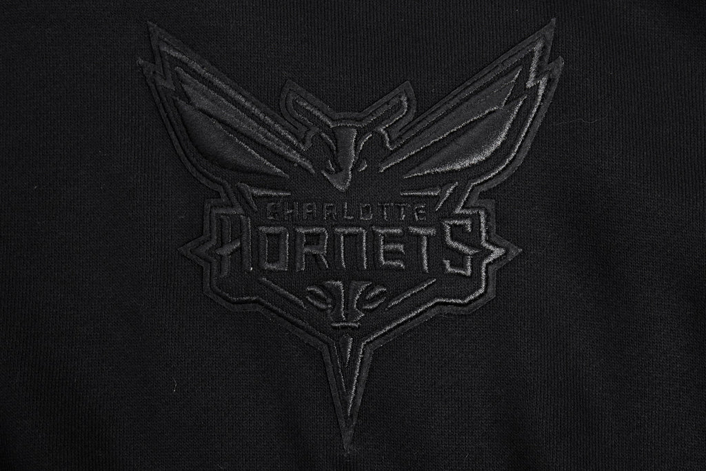NBA CHARLOTTE HORNETS NEUTRAL CHANDAIL À CAPUCHON À ÉPAULES TOMBANTES POUR HOMME (NOIR)