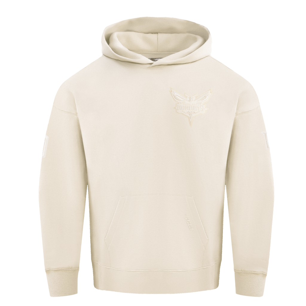 NBA CHARLOTTE HORNETS NEUTRAL CHANDAIL À CAPUCHON À ÉPAULES TOMBANTES POUR HOMME (COQUILLE D'ŒUF)