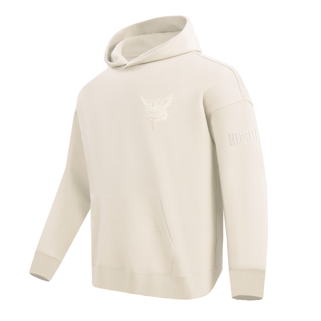 NBA CHARLOTTE HORNETS NEUTRAL CHANDAIL À CAPUCHON À ÉPAULES TOMBANTES POUR HOMME (COQUILLE D'ŒUF)