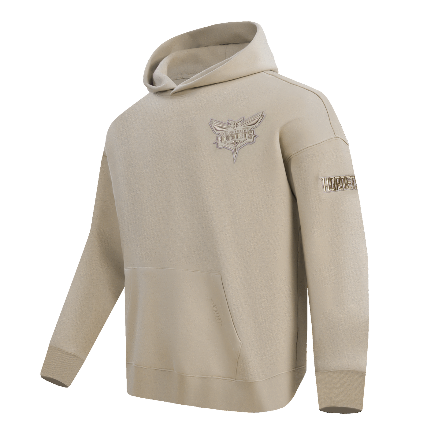 NBA CHARLOTTE HORNETS NEUTRAL MEN'S DROP SHOULDER PULLOVER HOODIE (TAUPE)