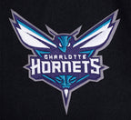 NBA CHARLOTTE HORNETS SCRIPT TAIL MEN'S VARSITY JACKET (BLACK/GRAY)