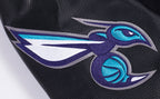 NBA CHARLOTTE HORNETS SCRIPT TAIL MEN'S VARSITY JACKET (BLACK/GRAY)