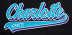 NBA CHARLOTTE HORNETS SCRIPT TAIL MEN'S VARSITY JACKET (BLACK/GRAY)