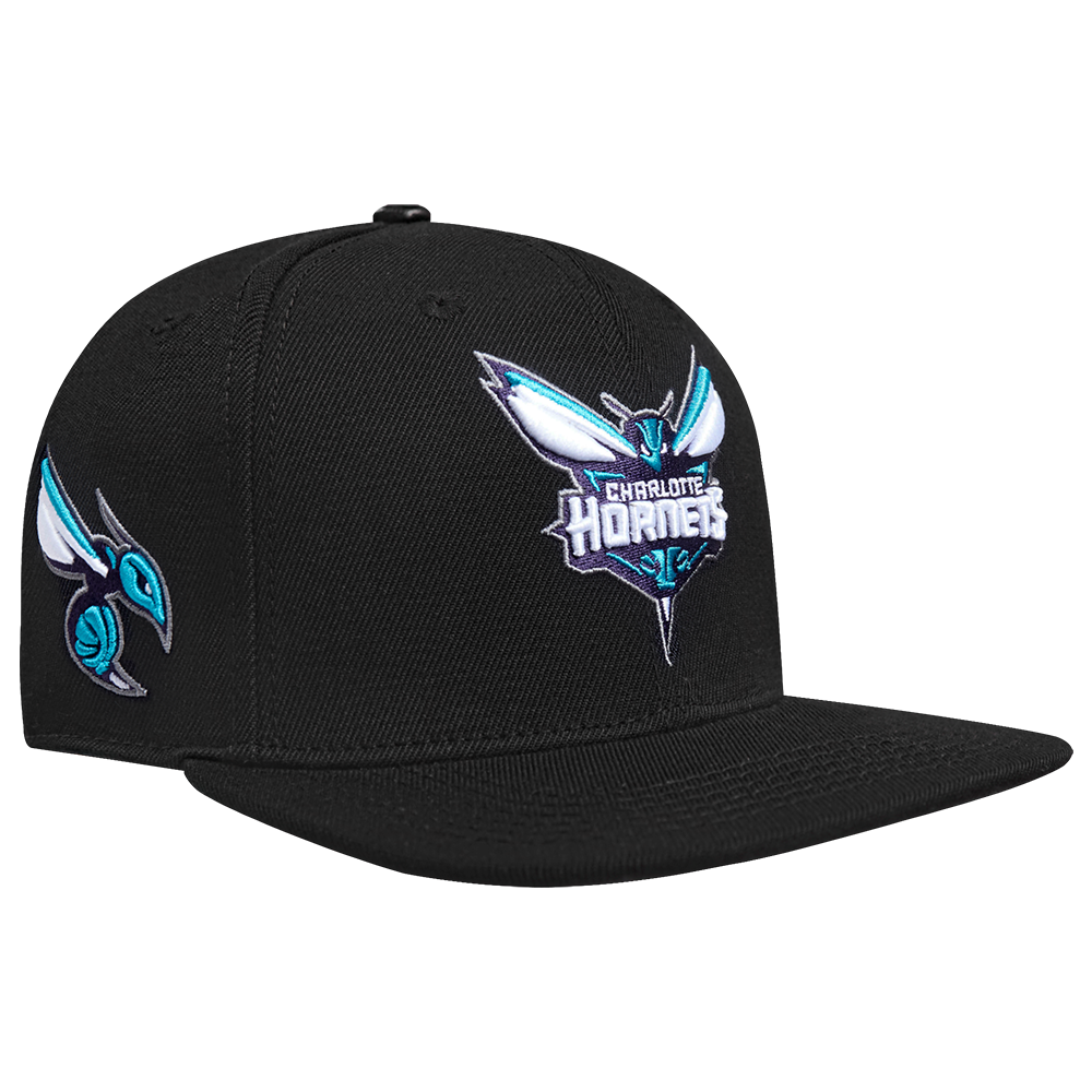 NBA CHARLOTTE HORNETS USA WORDMARK WOOL SNAPBACK HAT (BLACK)