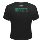 NBA CHARLOTTE HORNETS GAME DAY CLASSICS T-SHIRT BABY DOLL EN JERSEY SIMPLE POUR FEMME (NOIR)