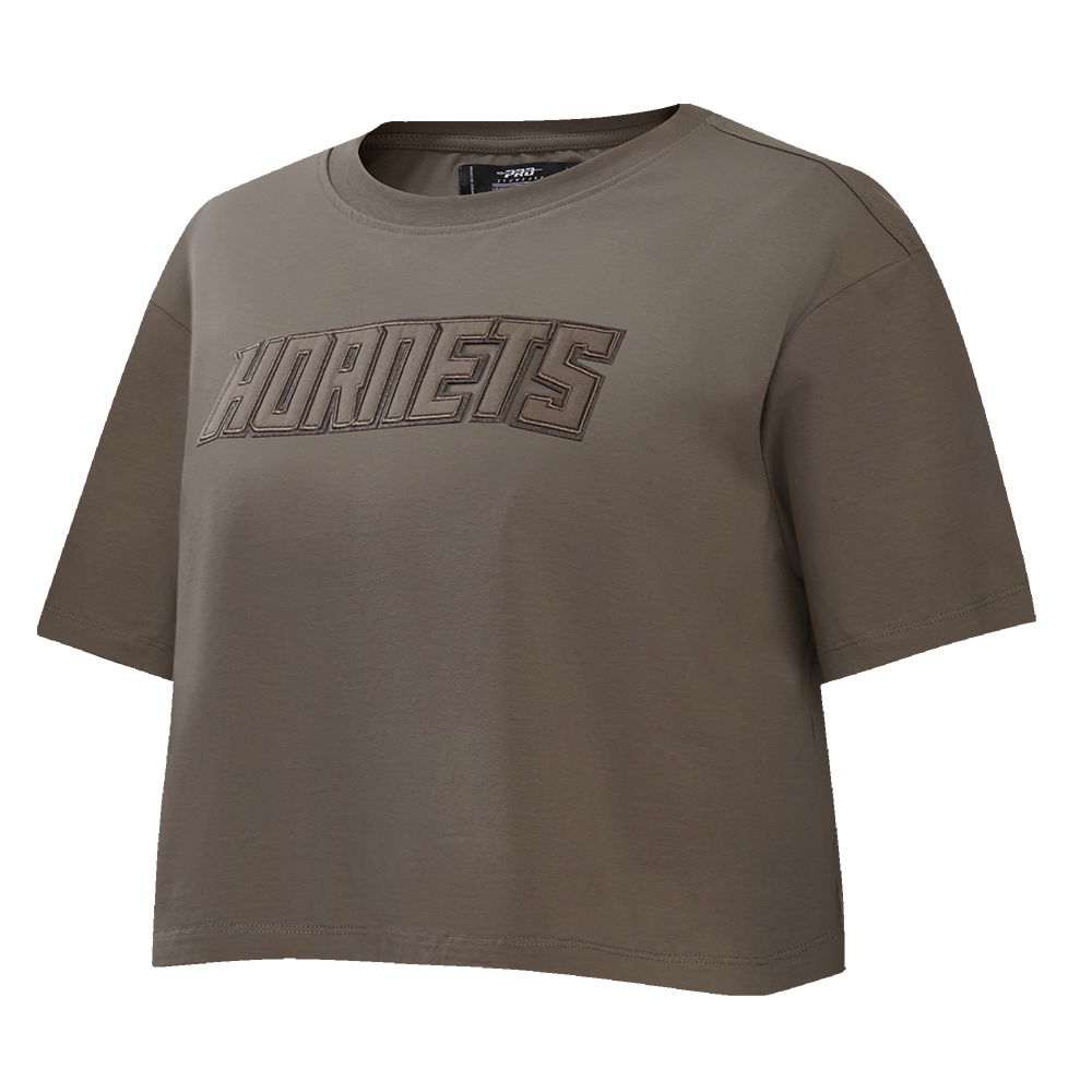 NBA CHARLOTTE HORNETS NEUTRAL WOMEN'S BOXY TEE (DARK TAUPE)