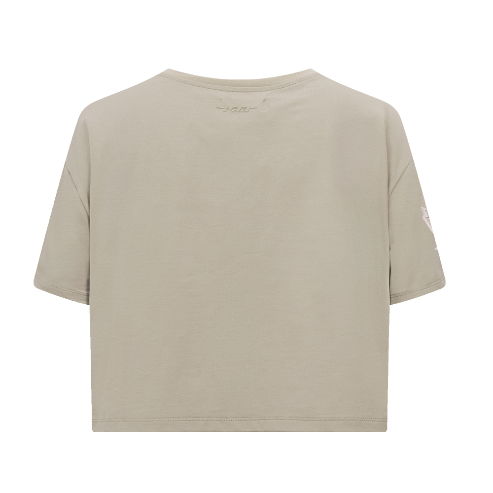 NBA CHARLOTTE HORNETS NEUTRAL T-SHIRT À COUPE CARRÉE POUR FEMME (TAUPE)