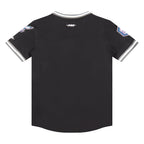 NBA CHARLOTTE HORNETS CLASSIC T-SHIRT CÔTELÉ RAYÉ À MANCHES COURTES POUR GARÇON JUNIOR (NOIR/GRIS)