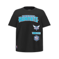 NBA CHARLOTTE HORNETS RETRO CLASSIC SINGLE JERSEY BIG BOY'S SINGLE JERSEY TAPING TEE (BLACK)