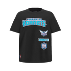NBA CHARLOTTE HORNETS RETRO CLASSIC SINGLE JERSEY BIG BOY'S SINGLE JERSEY TAPING TEE (BLACK)