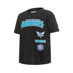 NBA CHARLOTTE HORNETS RETRO CLASSIC SINGLE JERSEY BIG BOY'S SINGLE JERSEY TAPING TEE (BLACK)