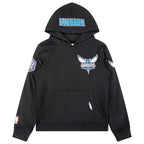 NBA CHARLOTTE HORNETS CLASSIC BIG BOY'S FLEECE PULLOVER HOODIE (BLACK)