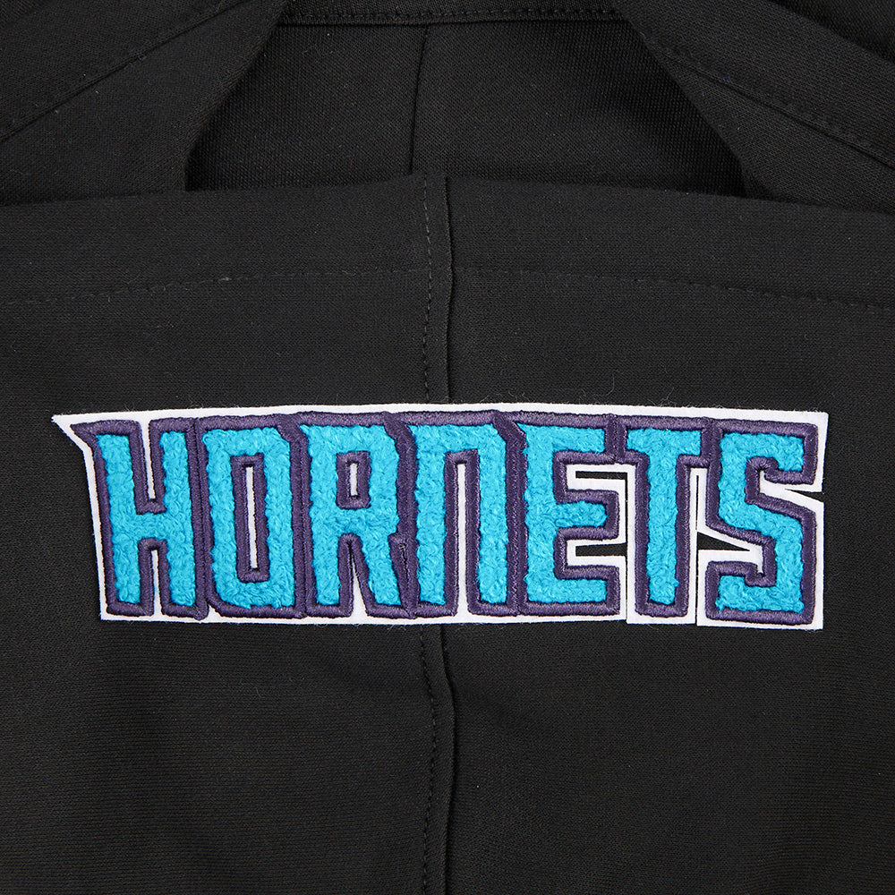 NBA CHARLOTTE HORNETS CLASSIC BIG BOY'S FLEECE PULLOVER HOODIE (BLACK)