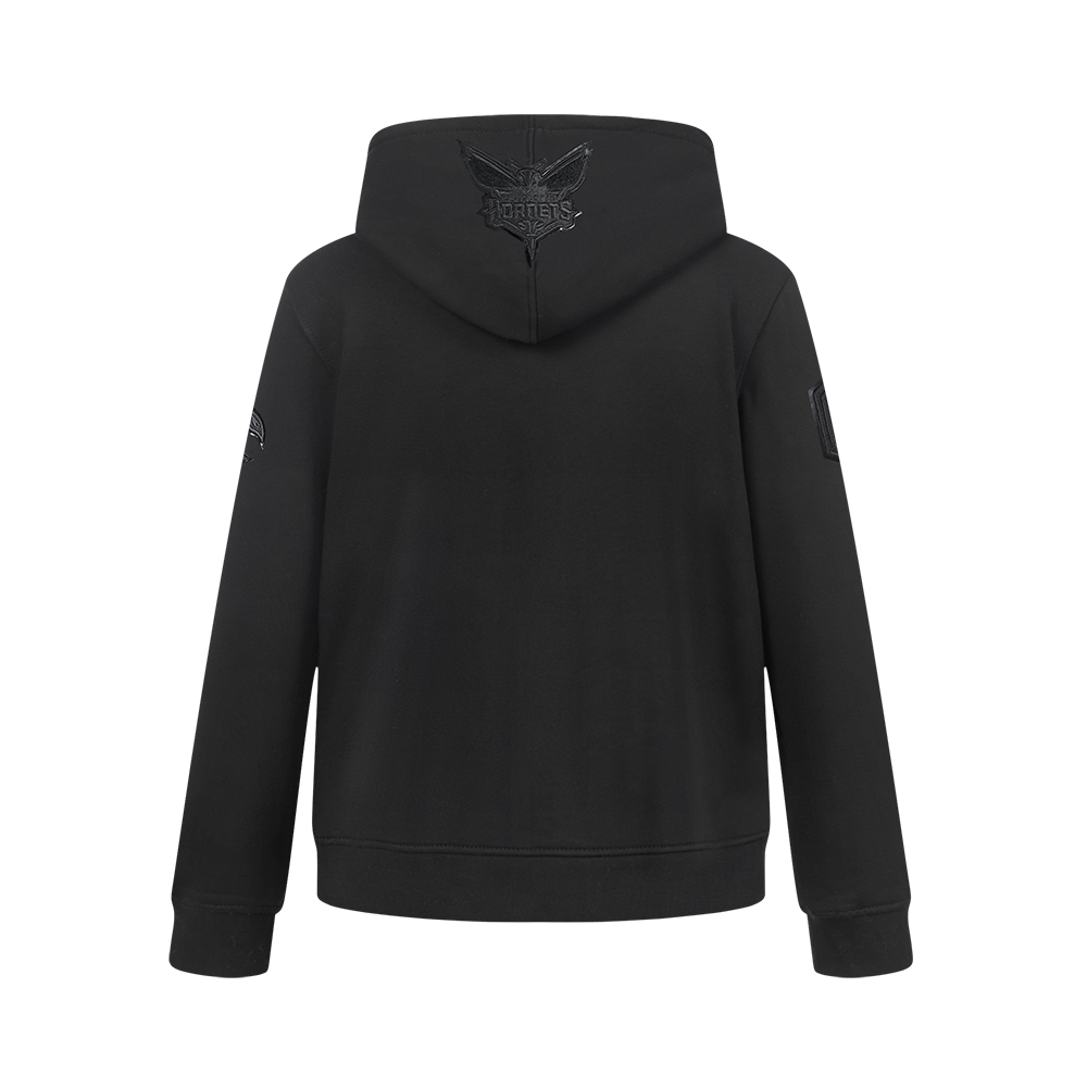 NBA CHARLOTTE HORNETS TRIPLE BLACK CHANDAIL À CAPUCHON EN MOLLETON POUR GARÇON JUNIOR (NOIR)
