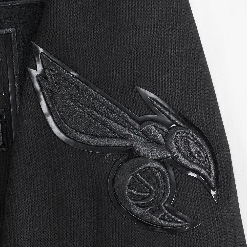 NBA CHARLOTTE HORNETS TRIPLE BLACK CHANDAIL À CAPUCHON EN MOLLETON POUR GARÇON JUNIOR (NOIR)