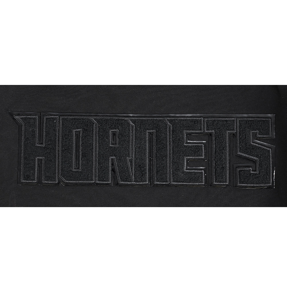 NBA CHARLOTTE HORNETS TRIPLE BLACK CHANDAIL À CAPUCHON EN MOLLETON POUR GARÇON JUNIOR (NOIR)