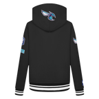 NBA CHARLOTTE HORNETS RETRO CLASSIC BIG BOY'S RIB FLEECE PULLOVER HOODIE (BLACK)