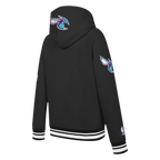 NBA CHARLOTTE HORNETS RETRO CLASSIC BIG BOY'S RIB FLEECE PULLOVER HOODIE (BLACK)