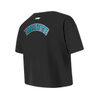 NBA CHARLOTTE HORNETS CLASSIC BIG GIRL'S SHORT SLEEVE BOXY TEE (BLACK)