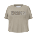 NBA CHARLOTTE HORNETS NEUTRAL BIG GIRL'S SS BOXY TEE (TAUPE)