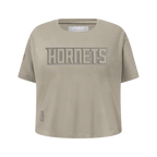 NBA CHARLOTTE HORNETS NEUTRAL BIG GIRL'S SS BOXY TEE (TAUPE)