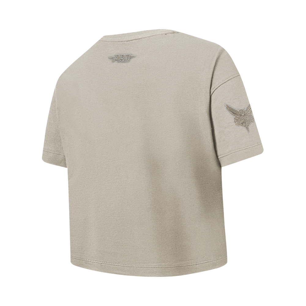 NBA CHARLOTTE HORNETS NEUTRAL BIG GIRL'S SS BOXY TEE (TAUPE)