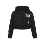 NBA CHARLOTTE HORNETS CLASSIC CHANDAIL À CAPUCHON EN MOLLETON À GLISSIÈRE POUR FILLE JUNIOR (NOIR)