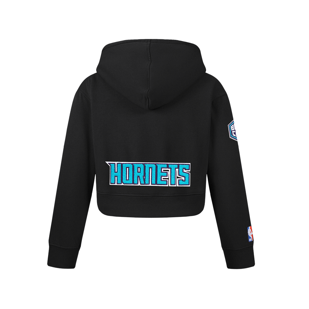 NBA CHARLOTTE HORNETS CLASSIC CHANDAIL À CAPUCHON EN MOLLETON À GLISSIÈRE POUR FILLE JUNIOR (NOIR)
