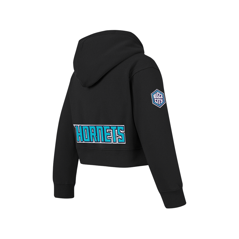 NBA CHARLOTTE HORNETS CLASSIC CHANDAIL À CAPUCHON EN MOLLETON À GLISSIÈRE POUR FILLE JUNIOR (NOIR)