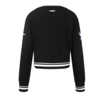 NBA CHARLOTTE HORNETS RETRO CLASSIC BIG GIRL'S RIB FLC CREWNECK (BLACK)