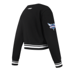 NBA CHARLOTTE HORNETS RETRO CLASSIC BIG GIRL'S RIB FLC CREWNECK (BLACK)