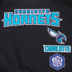 NBA CHARLOTTE HORNETS RETRO CLASSIC BIG GIRL'S RIB FLC CREWNECK (BLACK)